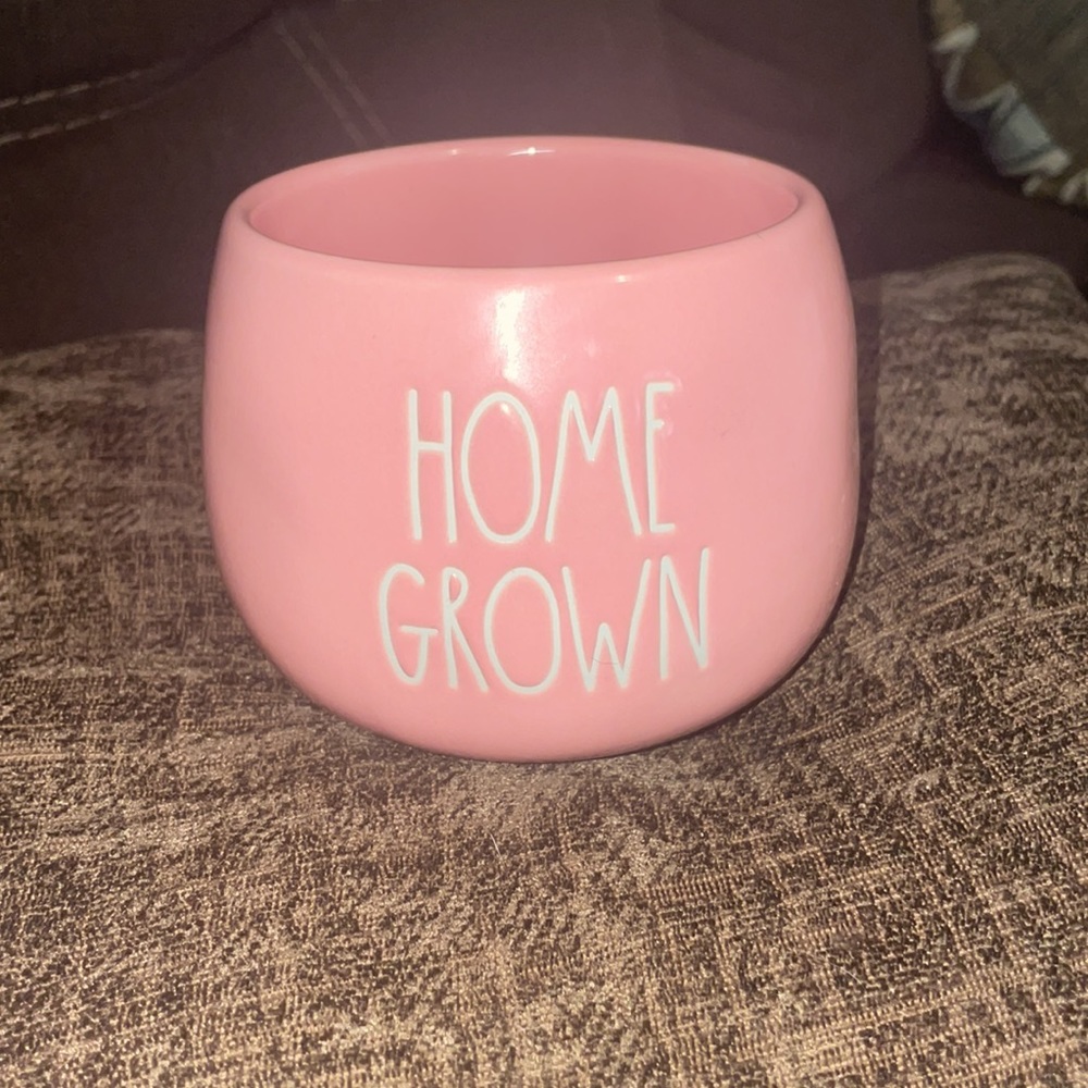 Pink Rae Dunn HOME GROWN little planter